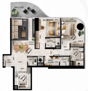 2 Bedrooms