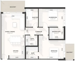 2 Bedrooms