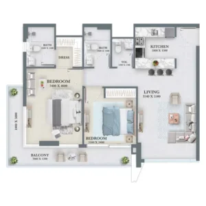 2 Bedrooms